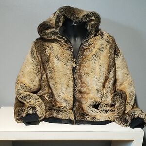Fur Men's Hooded Akademiks Reversible Jacket.